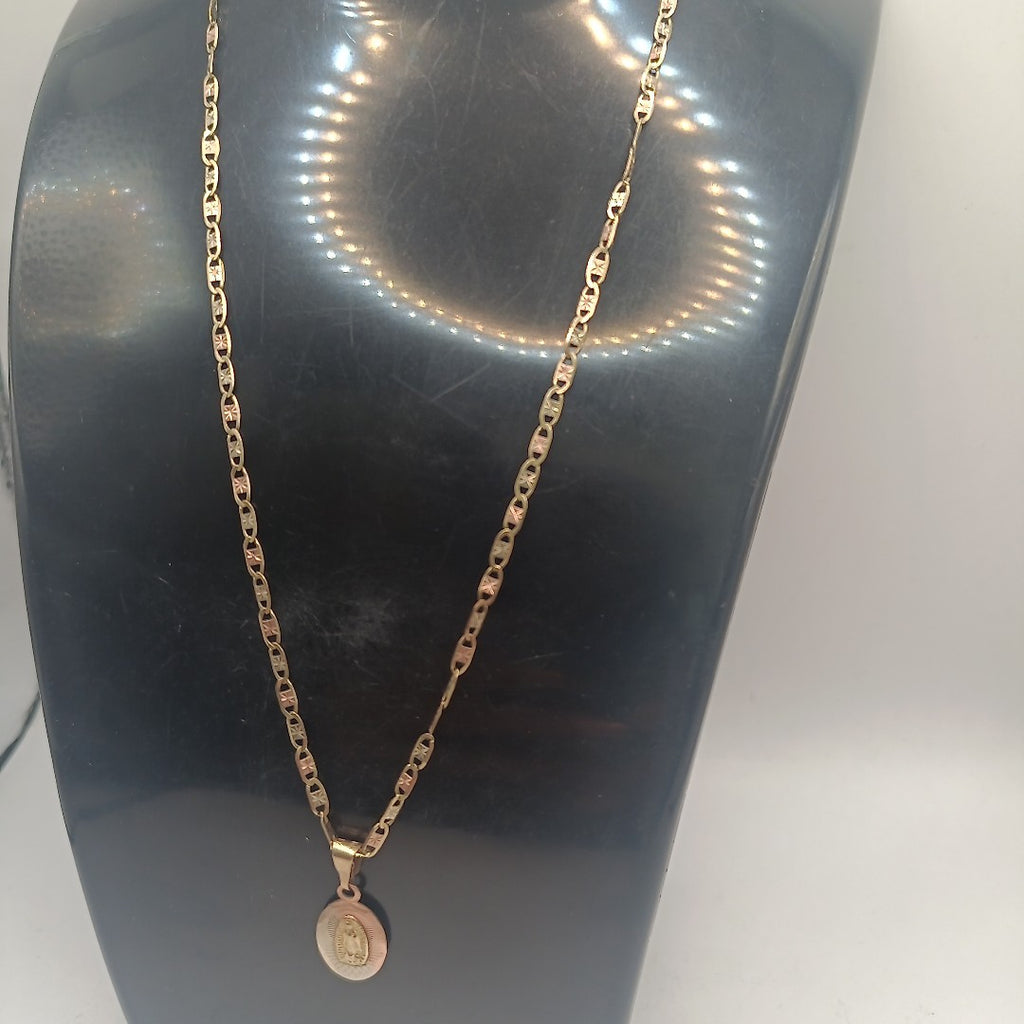 CADENA, MEDALLA RELIGIOSA ORO 10 K 3.1 GRMS (SEMINUEVO)