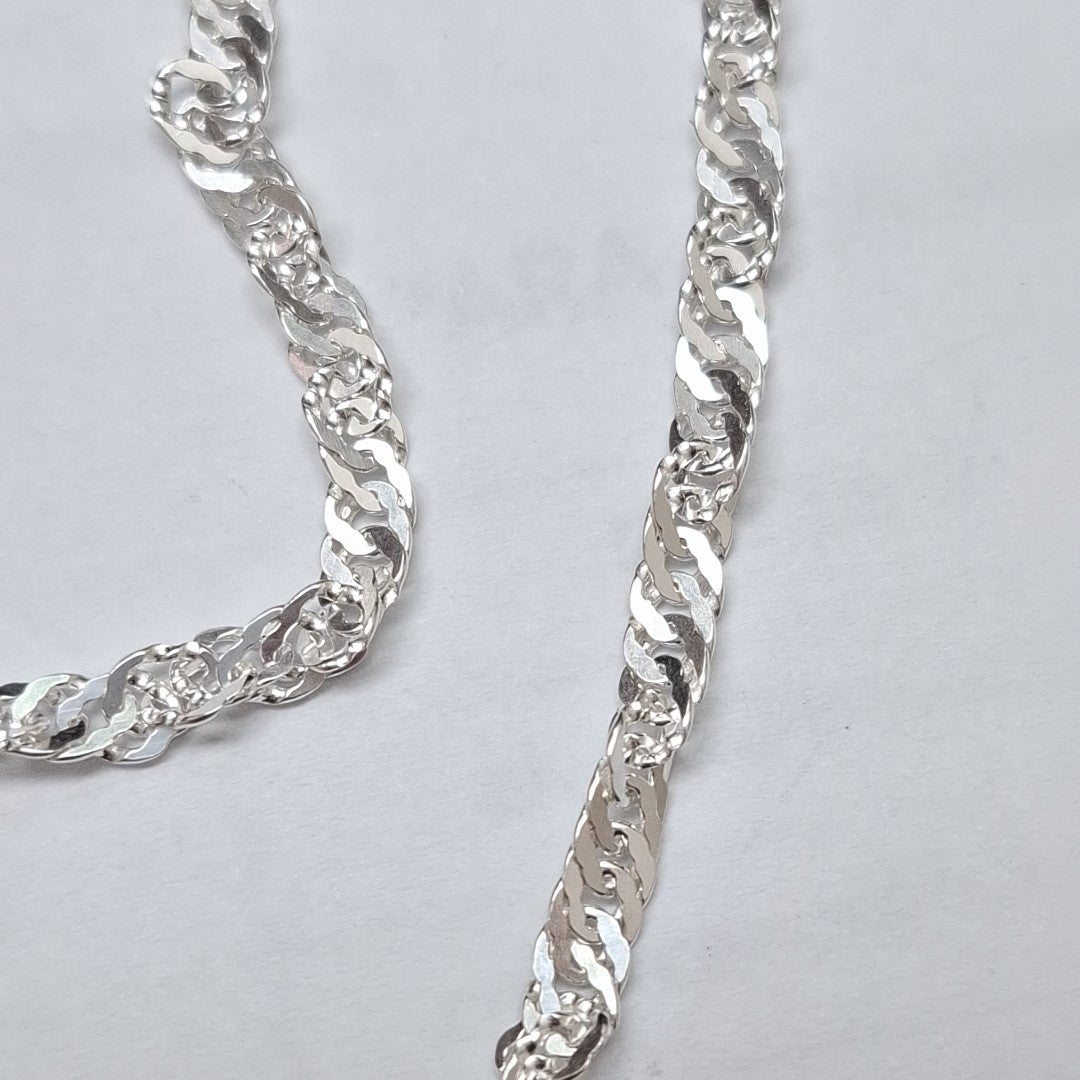 CADENA TEJIDO MEDIO TORZAL PLATA .925 55 CM 6.4 GR (NUEVO)