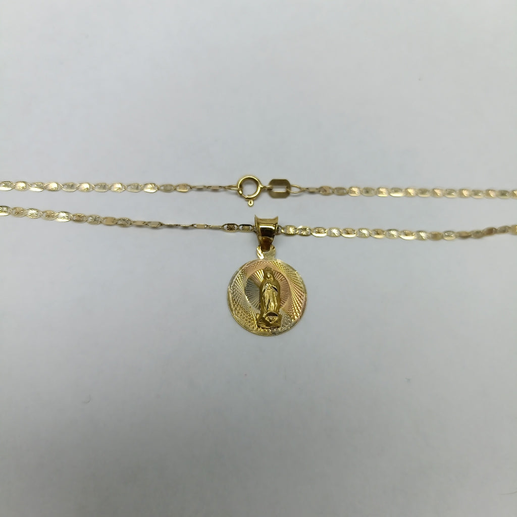 CADENA, MEDALLA RELIGIOSA ORO 14 K 2.2 GRMS (SEMINUEVO)