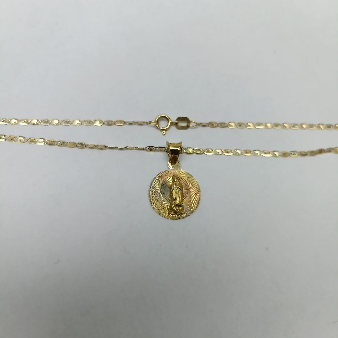 CADENA, MEDALLA RELIGIOSA ORO 14 K 2.2 GRMS (SEMINUEVO)