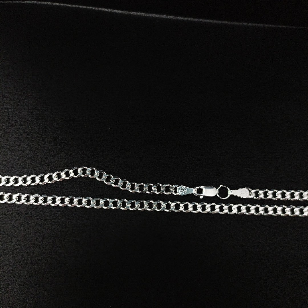 CADENA TEJIDO BARBADO PLATA .925 60 CM 14 GR (NUEVO)