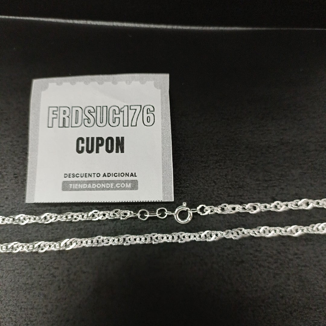 CADENA TEJIDO MEDIO TORZAL PLATA .925 55 CM 5.8 GR (NUEVO)