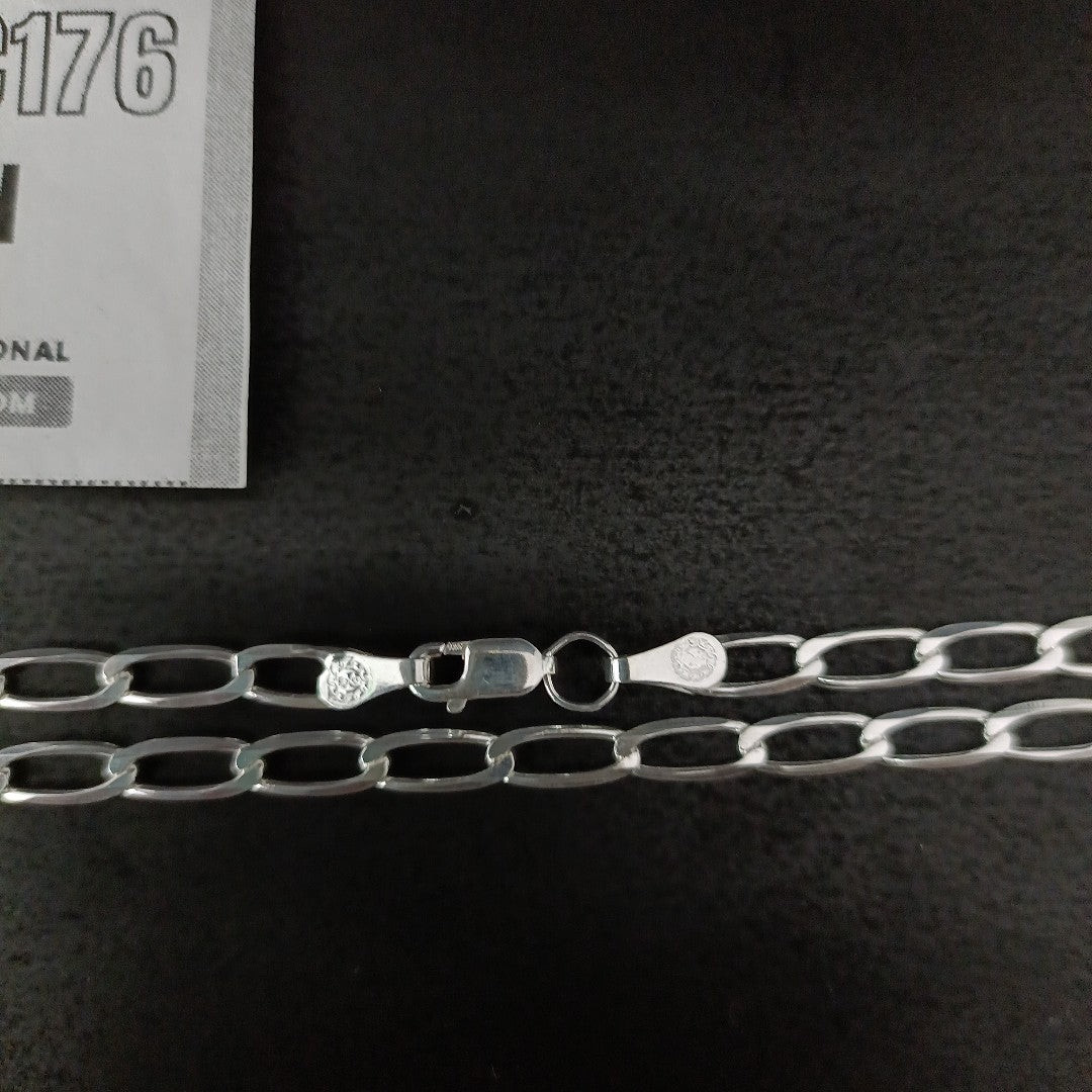 CADENA TEJIDO ESLABONES PLATA .925 55 CM 9.5 GR (NUEVO)