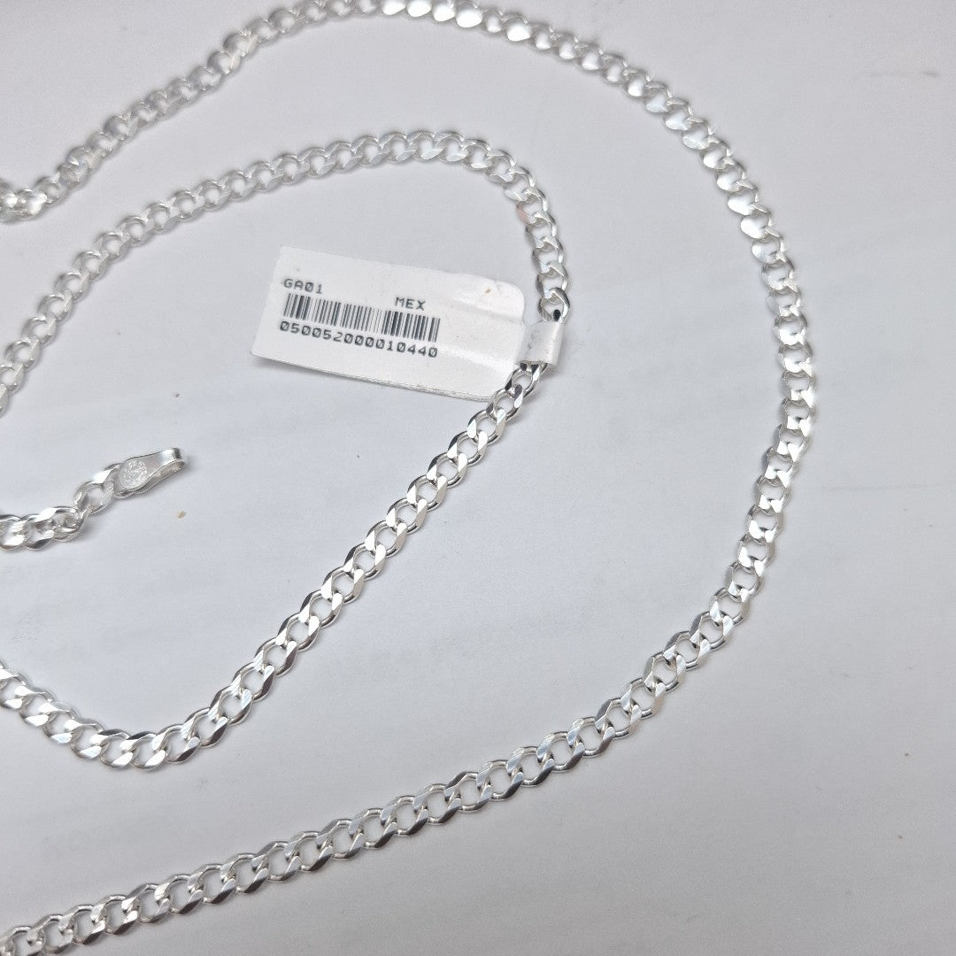 CADENA TEJIDO BARBADO PLATA .925 60 CM 13.2 GR (NUEVO)