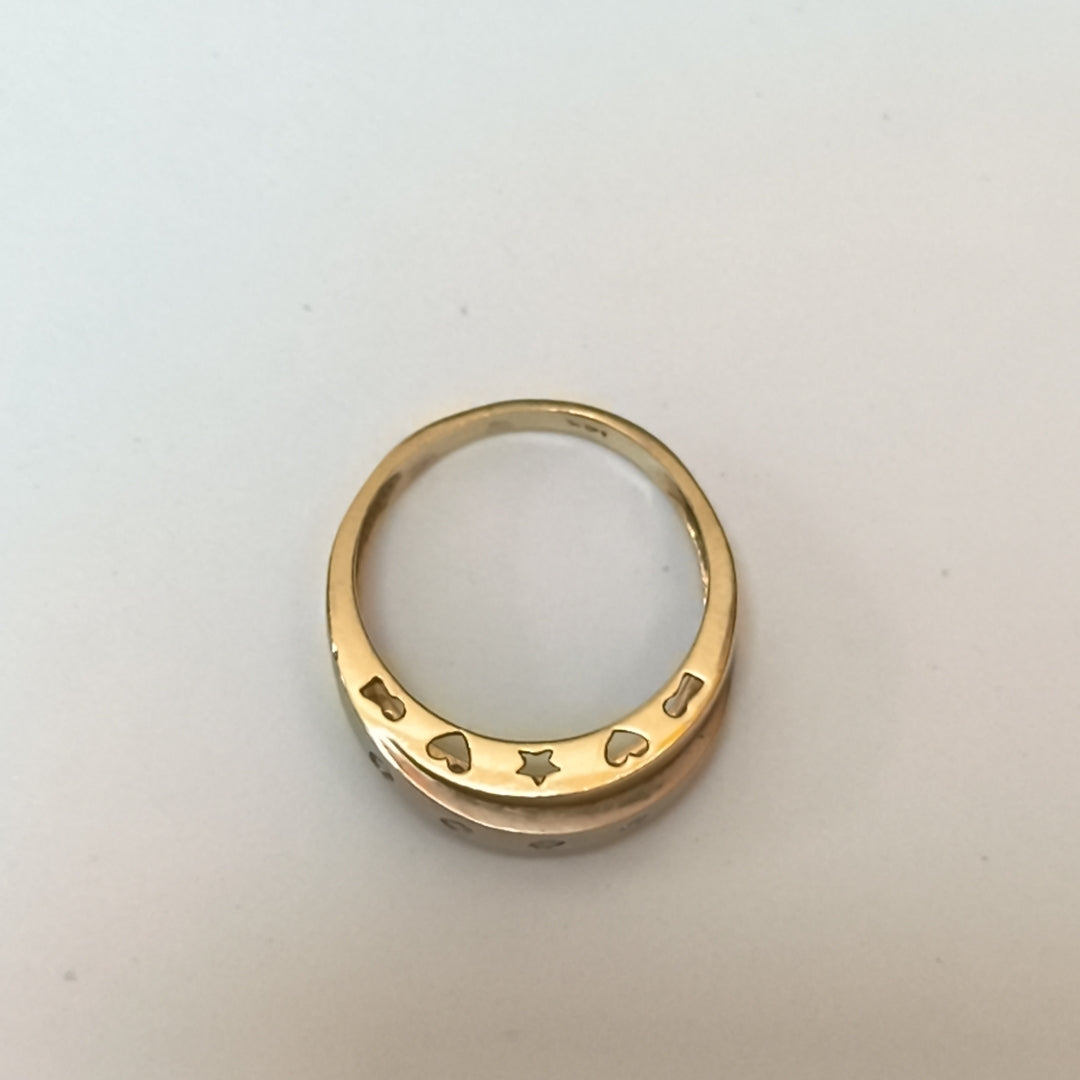 ANILLO ORO COMBINADO 14 K 4,60 GRMS (SEMINUEVO)