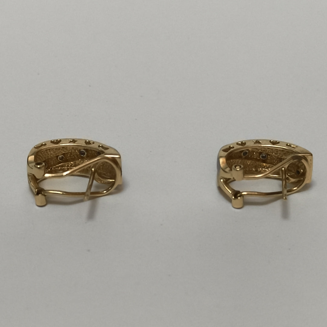 ARETES PAR ORO COMBINADO 14 K 7,40 GRMS (SEMINUEVO)