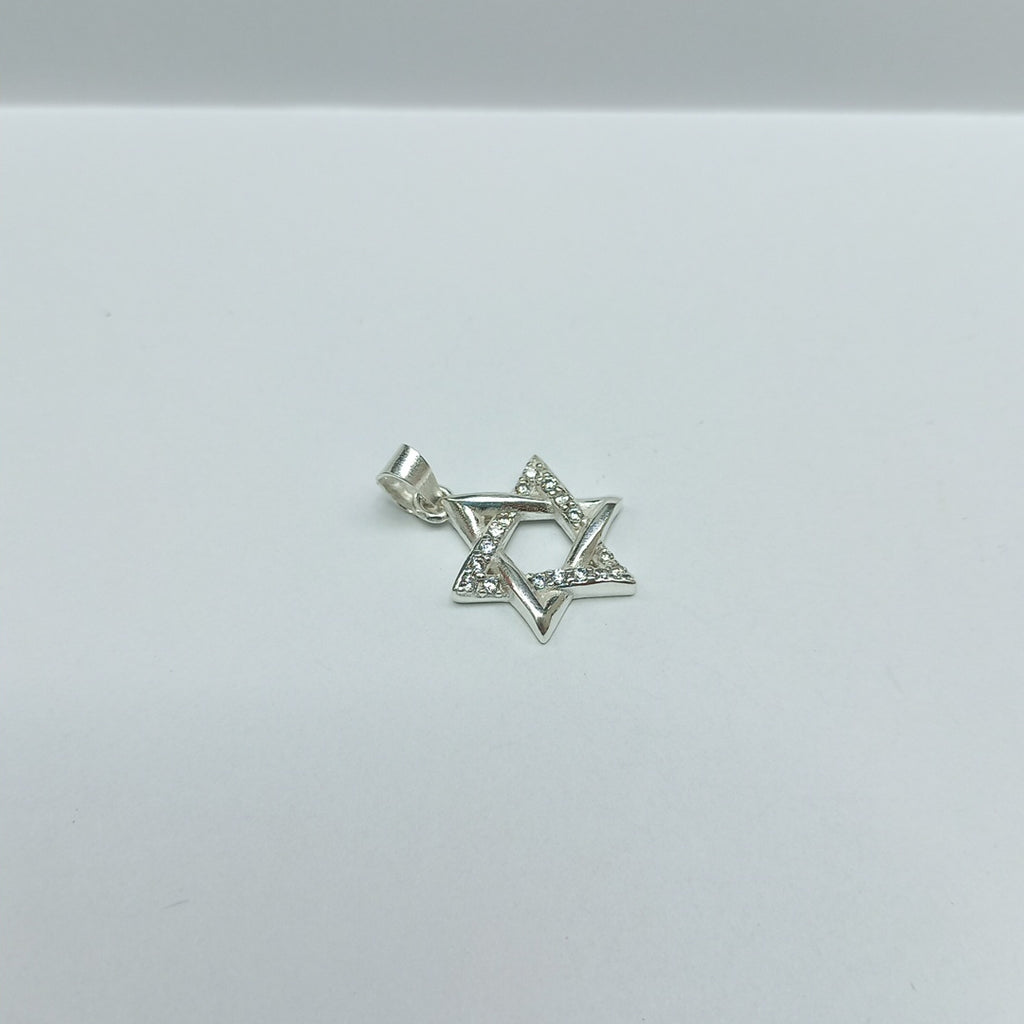 DIJE ESTRELLA DE DAVID C/CIRCONIAS PLATA .925 2.7 GR (NUEVO)