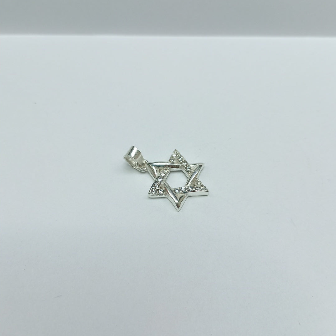 DIJE ESTRELLA DE DAVID C/CIRCONIAS PLATA .925 2.7 GR (NUEVO)
