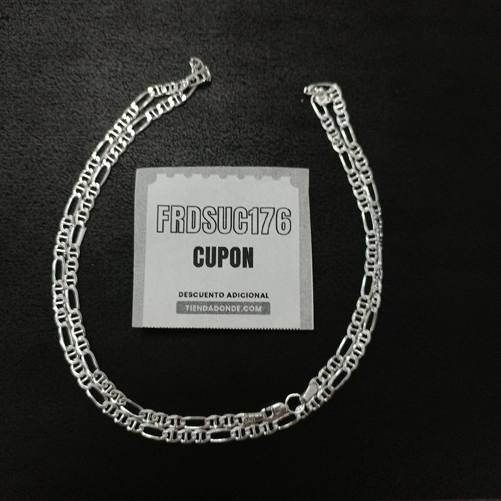 CADENA TEJIDO MARINERO PLATA .925 55 CM 8 GR (NUEVO)
