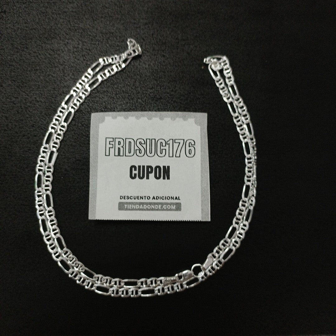 CADENA TEJIDO MARINERO PLATA .925 55 CM 8 GR (NUEVO)