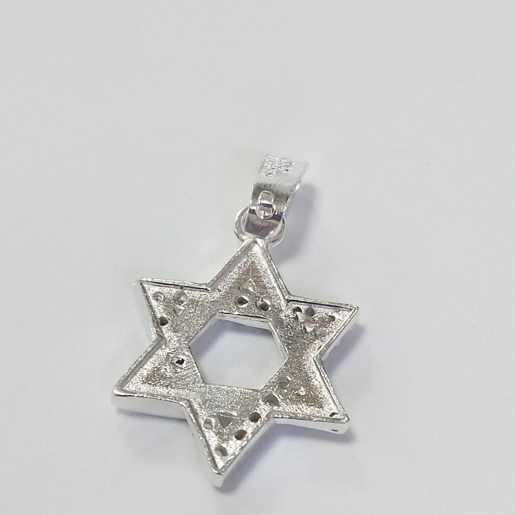 DIJE ESTRELLA DE DAVID C/CIRCONIAS PLATA .925 2.7 GR (NUEVO)