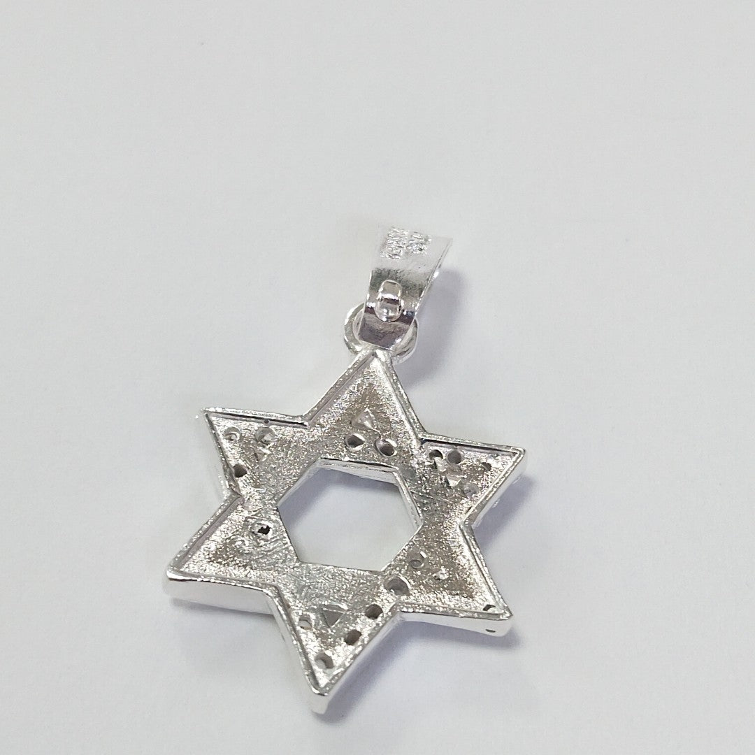 DIJE ESTRELLA DE DAVID C/CIRCONIAS PLATA .925 2.7 GR (NUEVO)