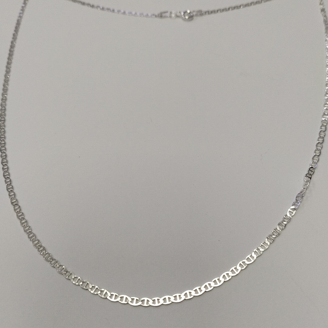 CADENA TEJIDO GUCHI PLATA .925 55 CM 3.6 GR (NUEVO)