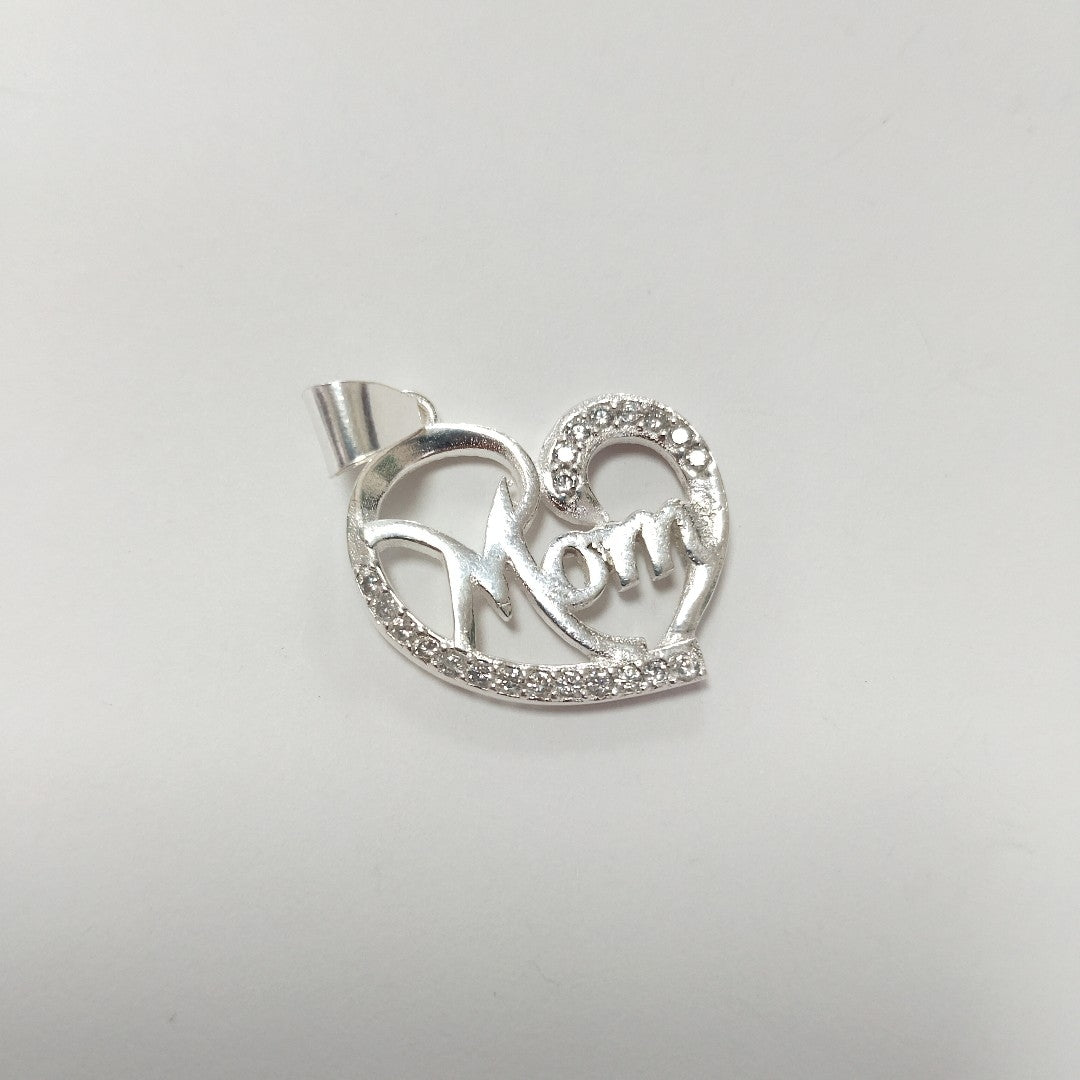 DIJE CORAZON C/CIRCONIAS PLATA .925 3.1 GR (NUEVO)