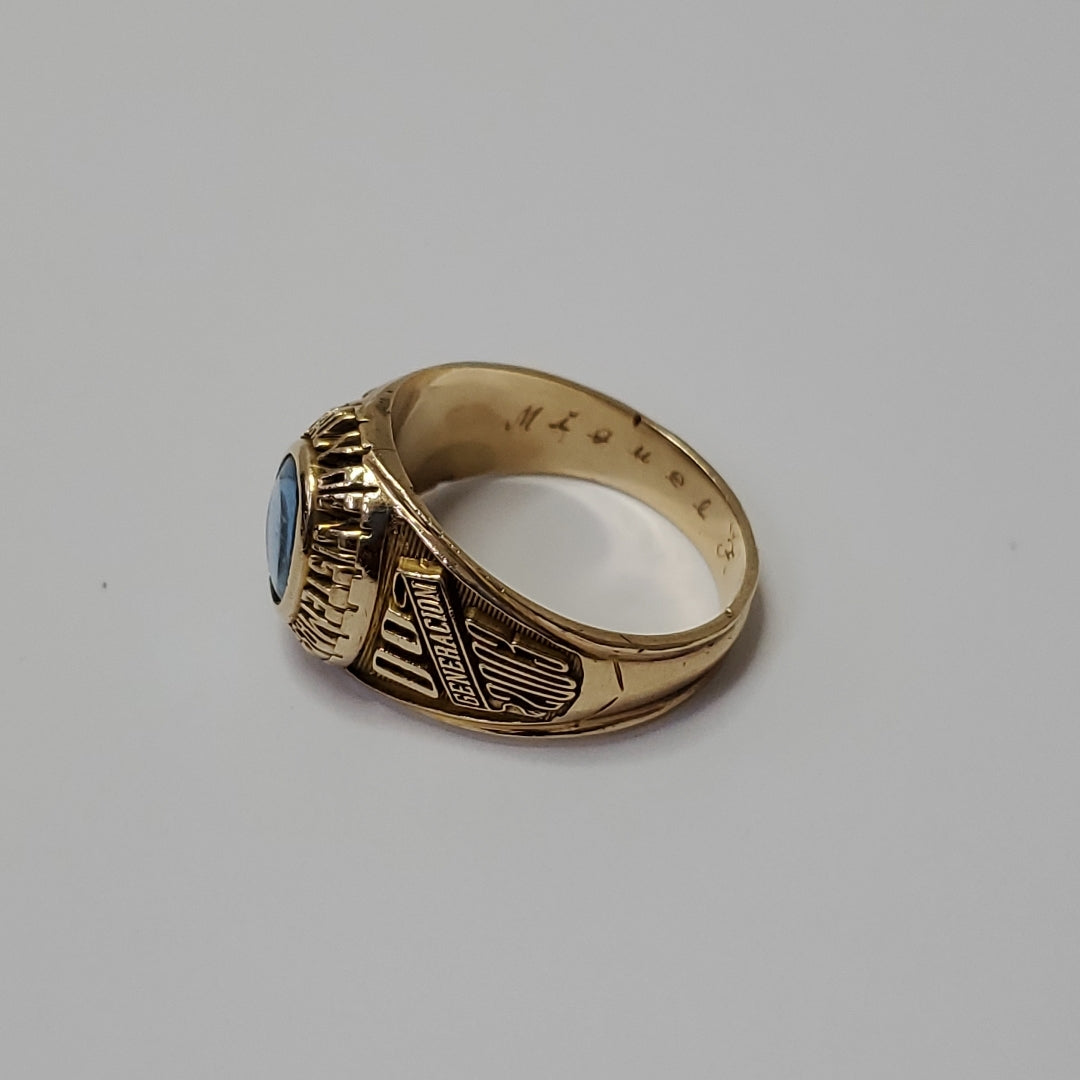 ANILLO DE GRADUACIÓN ORO 14 K 13,00 GRMS (SEMINUEVO)