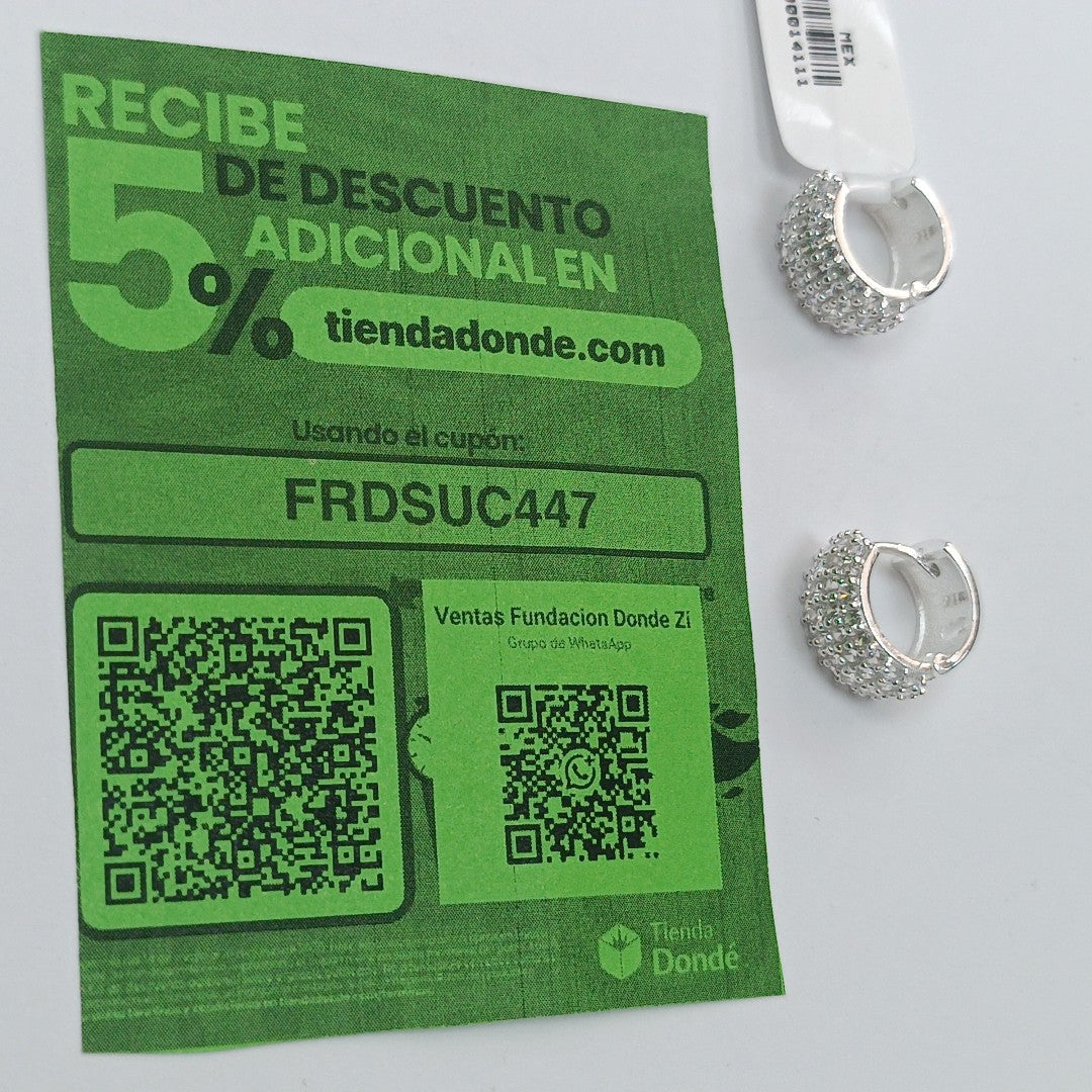 HUGGIES C/CIRCONIAS PLATA .925 5.4 GR (NUEVO)