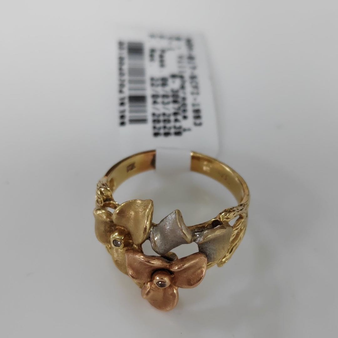 ANILLO ORO COMBINADO 14 K 5 GRMS (SEMINUEVO)