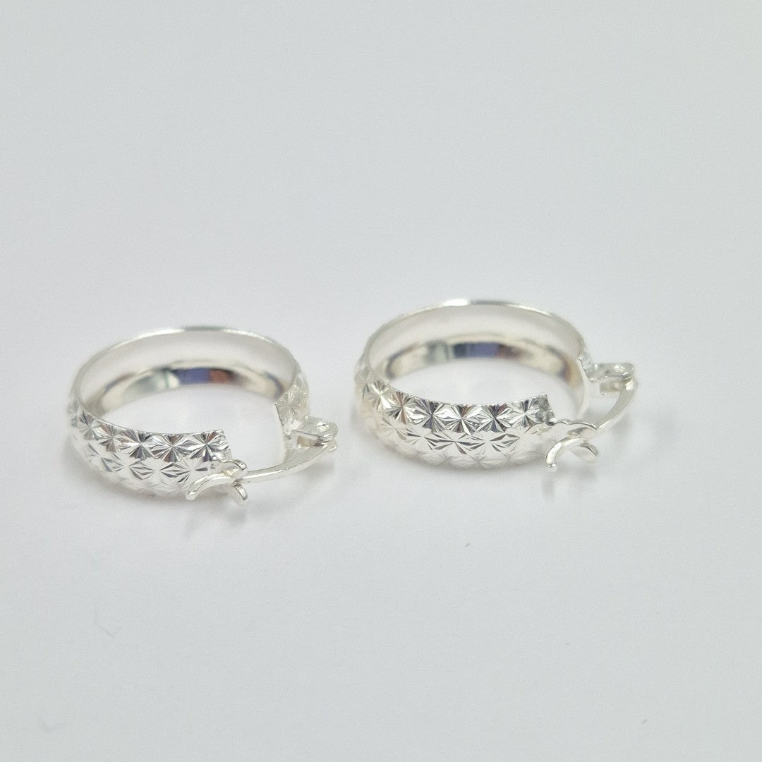 PAR ARRACADAS FACETADAS PLATA .925 3.4 GR (NUEVO)