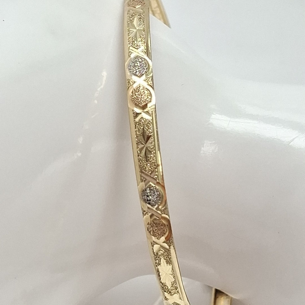 PULSERA RIGIDA ORO COMBINADO 14 K 5,30 GRMS (SEMINUEVO)