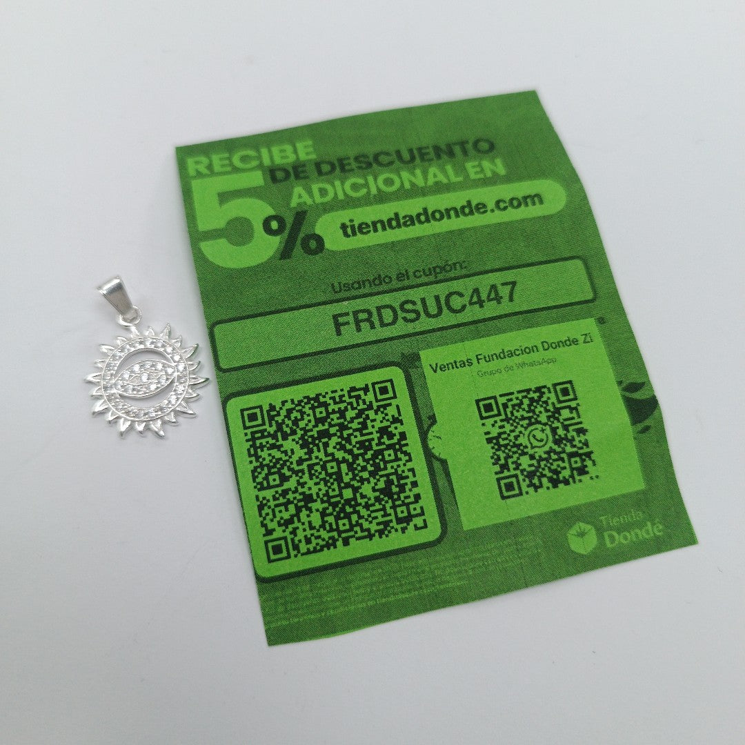 DIJE OJO MAGICO CON CIRCONIAS PLATA .925 2 GR (NUEVO)