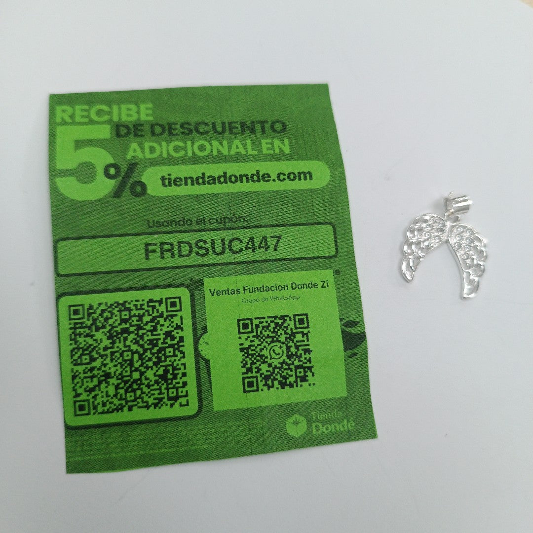 DIJE ALAS C/CIRCONIAS PLATA .925 2.3 GR (NUEVO)