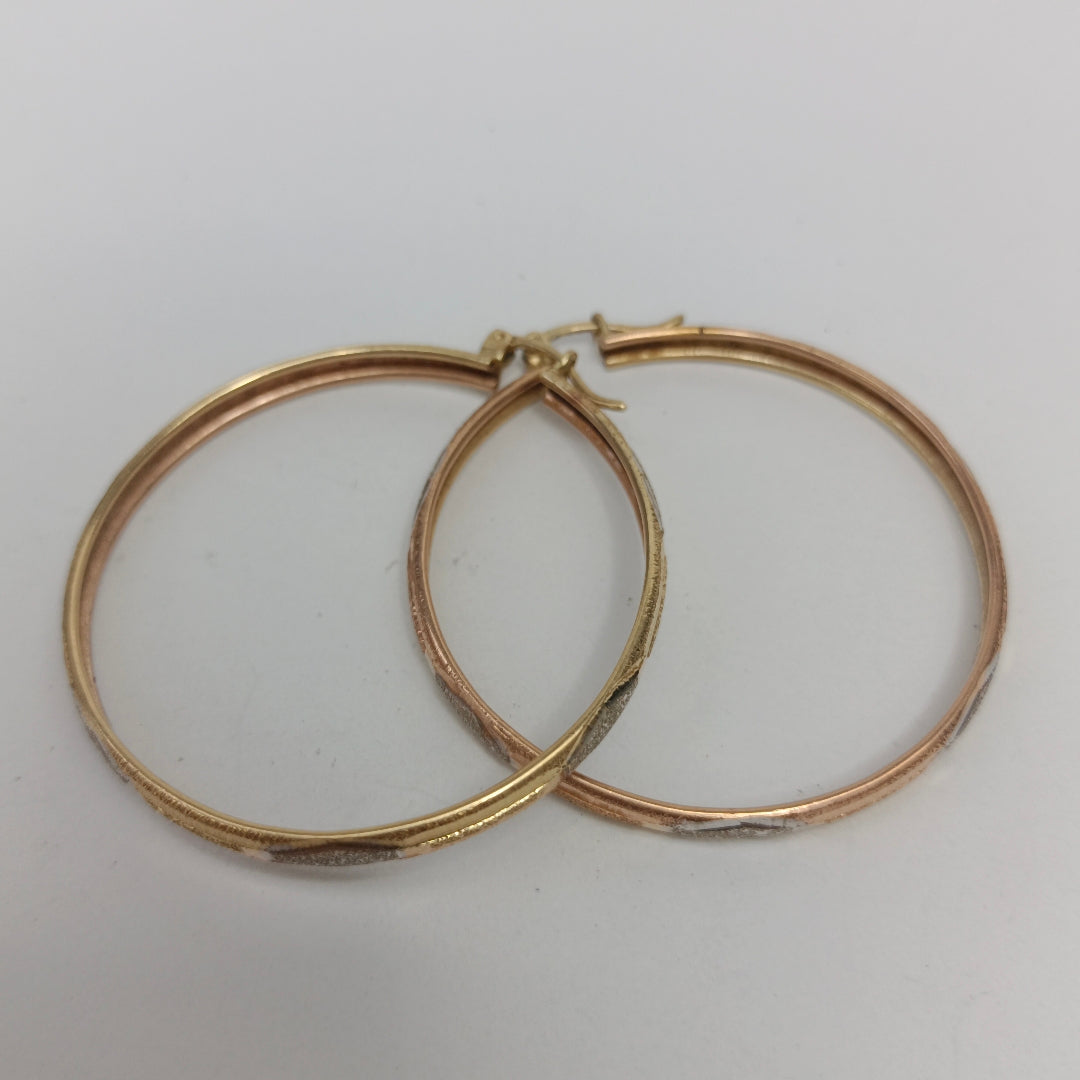 ARRACADAS PAR ORO, ORO COMBINADO 14 K 5.8 GRMS (SEMINUEVO)