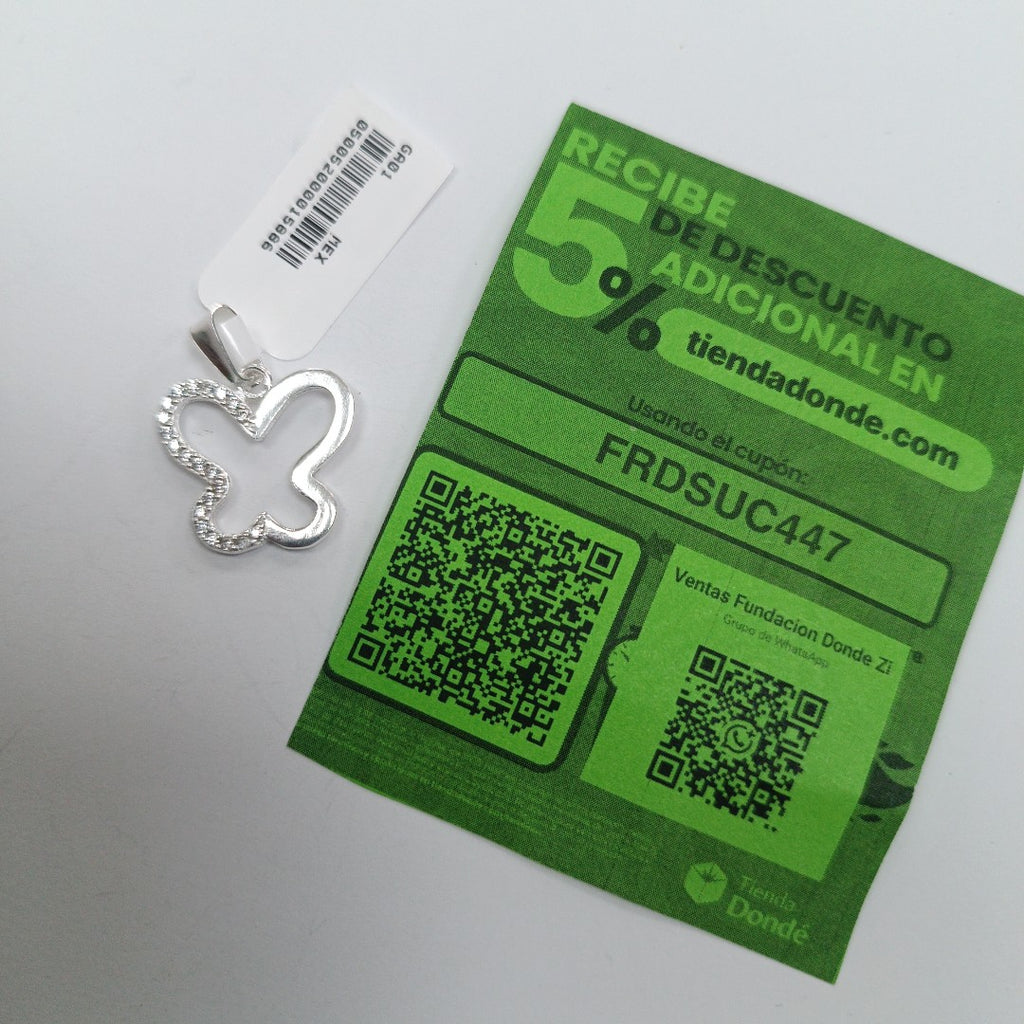 DIJE MARIPOSA C/CIRCONIAS PLATA .925 2.3 GR (NUEVO)