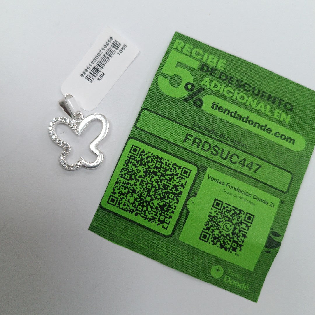 DIJE MARIPOSA C/CIRCONIAS PLATA .925 2.3 GR (NUEVO)
