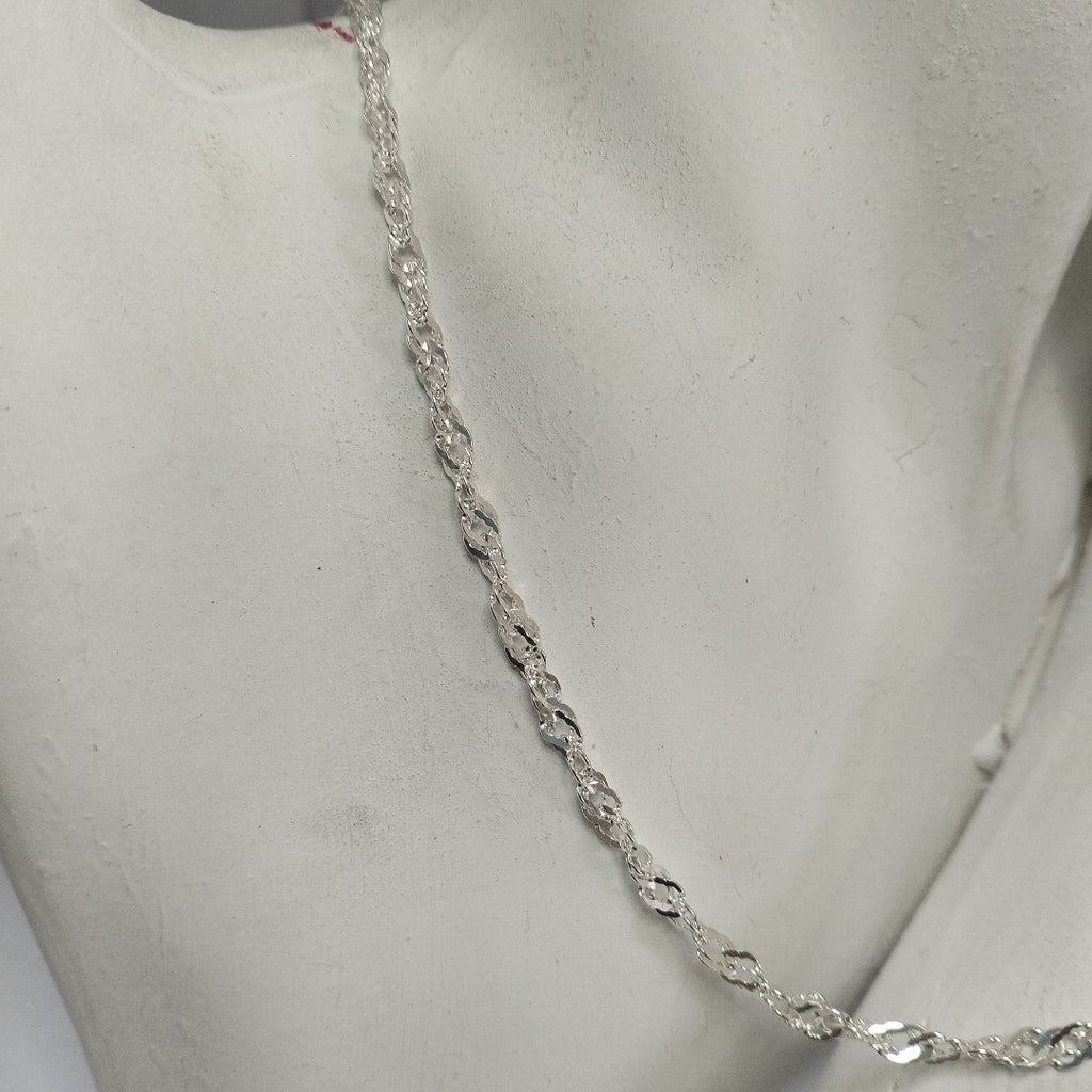 CADENA TEJIDO MEDIO TORZAL PLATA .925 55 CM 5.8 GR (NUEVO)