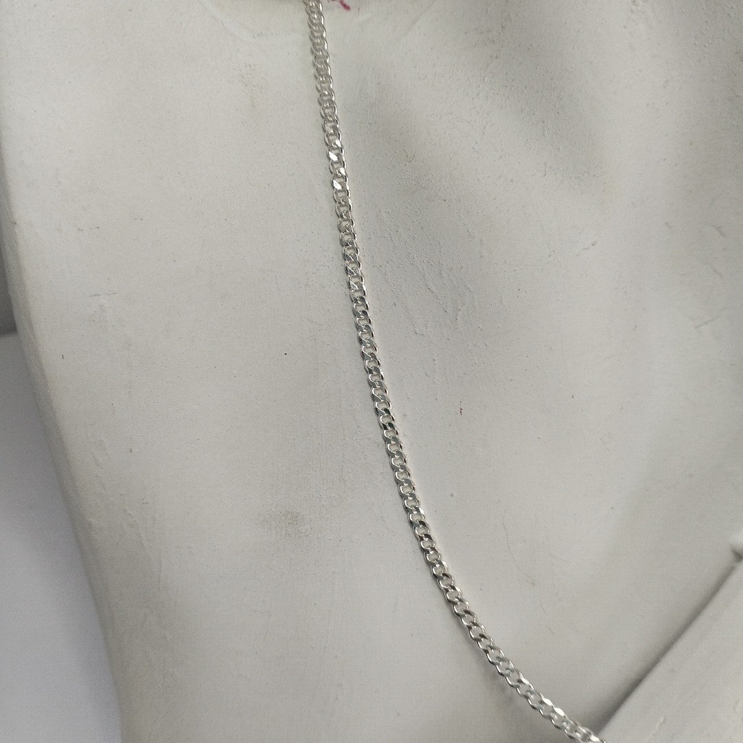 CADENA TEJIDO BARBADO PLATA .925 55 CM 5.4 GR (NUEVO)