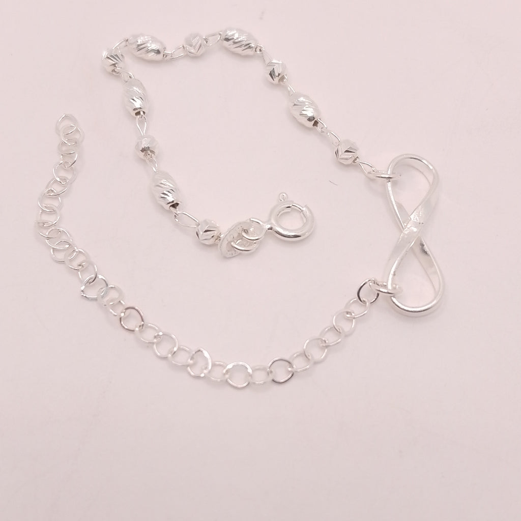 PULSERA TEJIDO INFINITO PLATA .925 18 CM 2.2 GR (NUEVO)