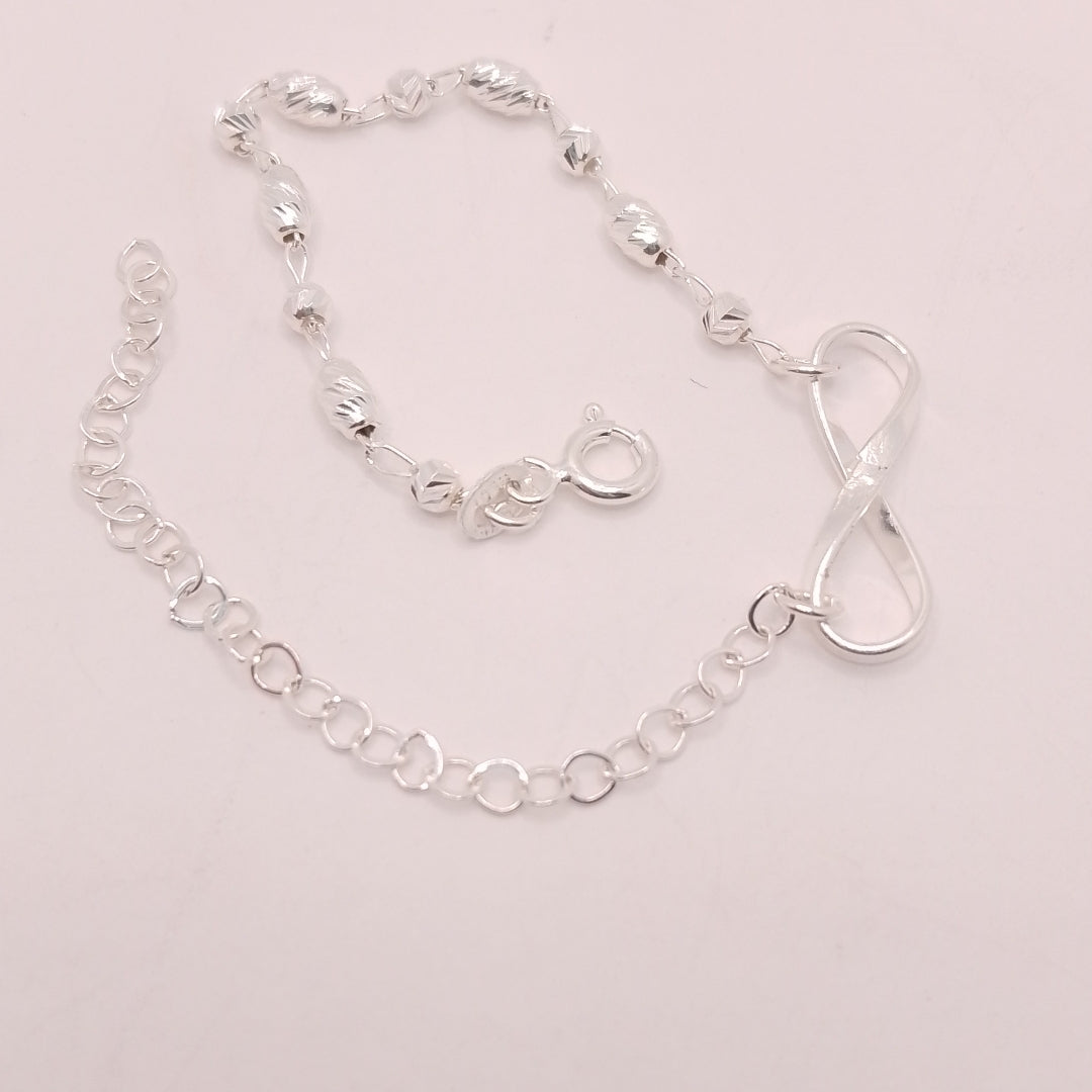 PULSERA TEJIDO INFINITO PLATA .925 18 CM 2.2 GR (NUEVO)