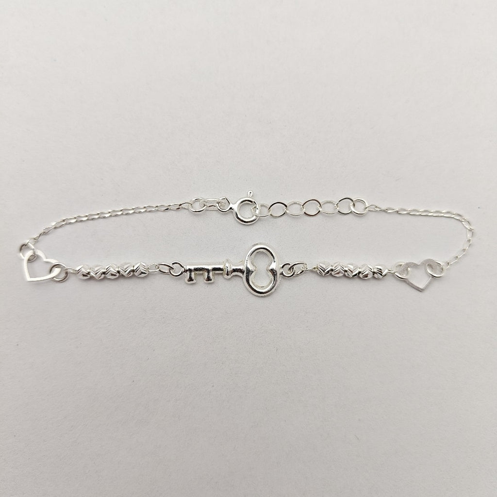 PULSERA TEJIDO LLAVE PLATA .925 18 CM 2.3 GR (NUEVO)