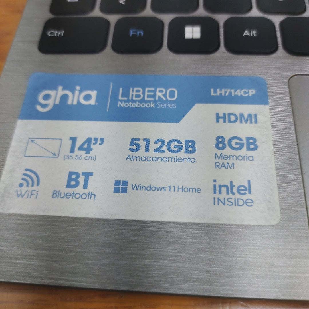 LAPTOP GHIA LIBERO LH714CP 512 GB SSD 8 GB RAM (SEMINUEVO)