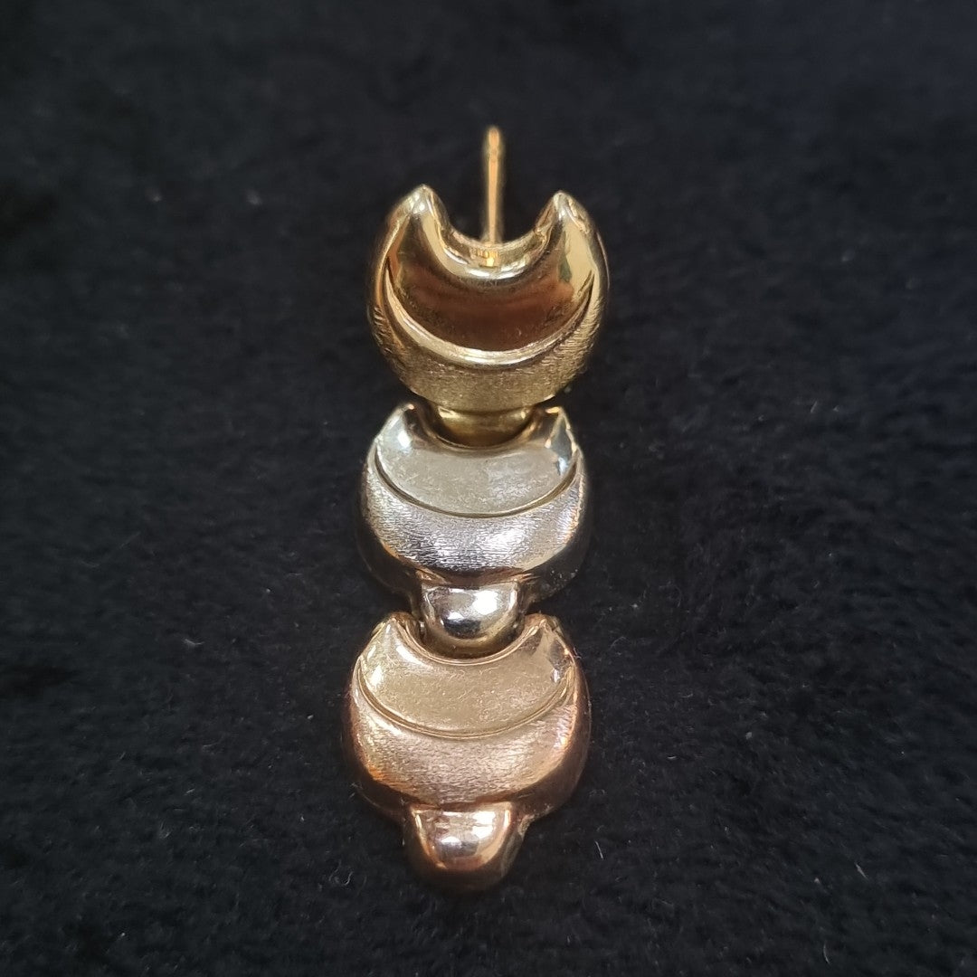 ARETES PAR ORO,ORO COMBINADO 14 K 3,20 GRMS (SEMINUEVO)