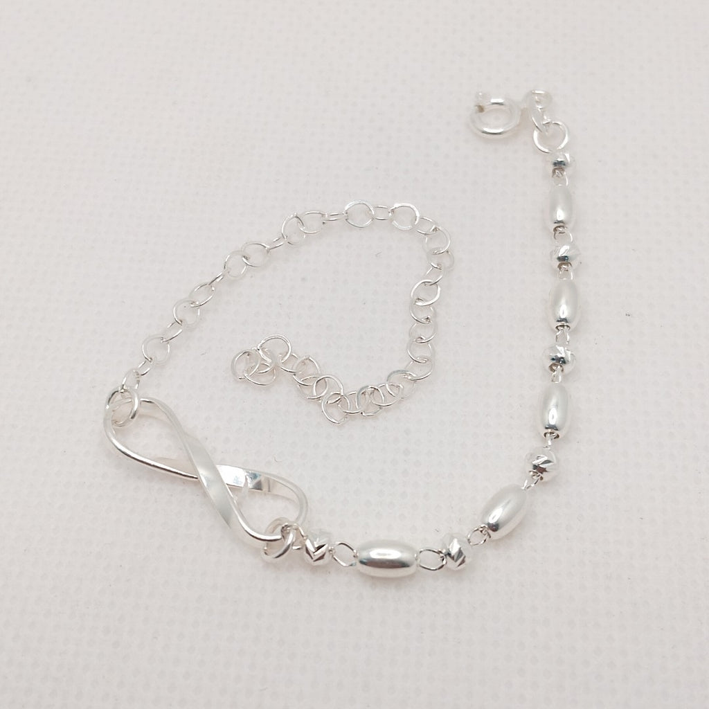 PULSERA TEJIDO INFINITO PLATA .925 18 CM 2.4 GR (NUEVO)