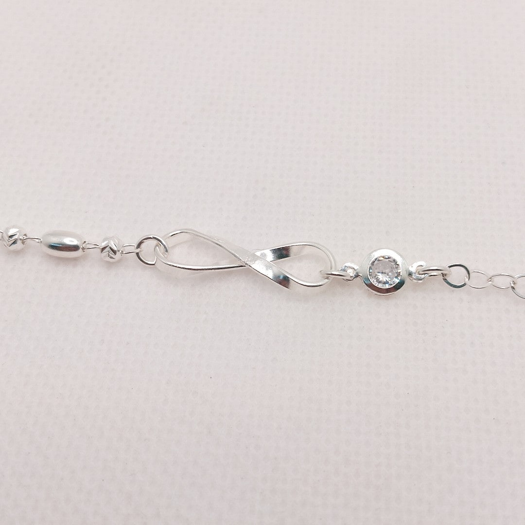 PULSERA TEJIDO ESPECIAL PLATA .925 18 CM 2.6 GR (NUEVO)