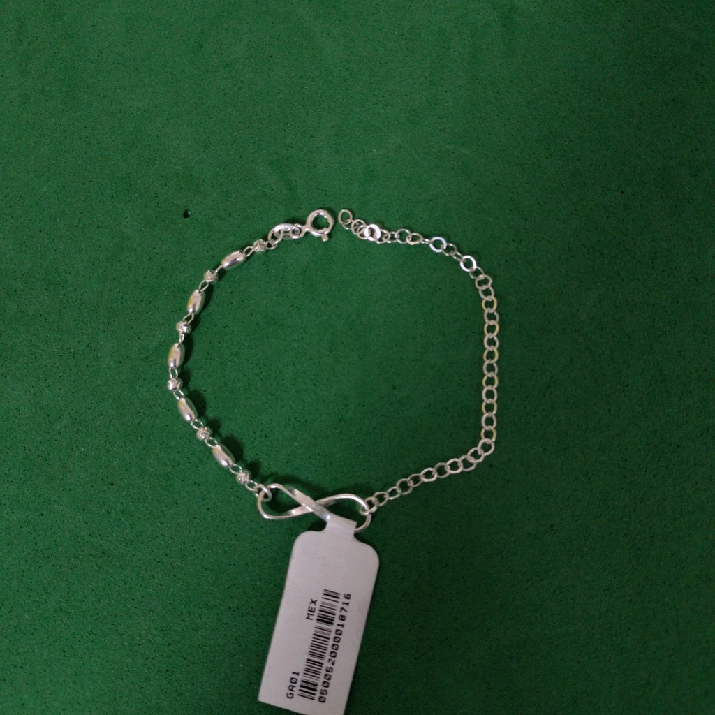 PULSERA TEJIDO INFINITO PLATA .925 18 CM 2.4 GR (NUEVO)