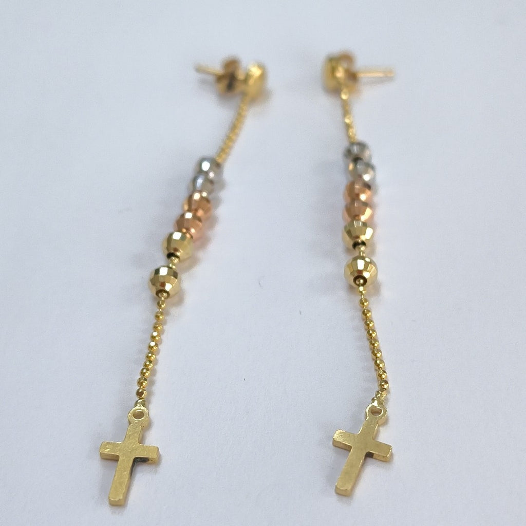 ARETES PAR ORO COMBINADO 14 K 3,60 GRMS (SEMINUEVO)