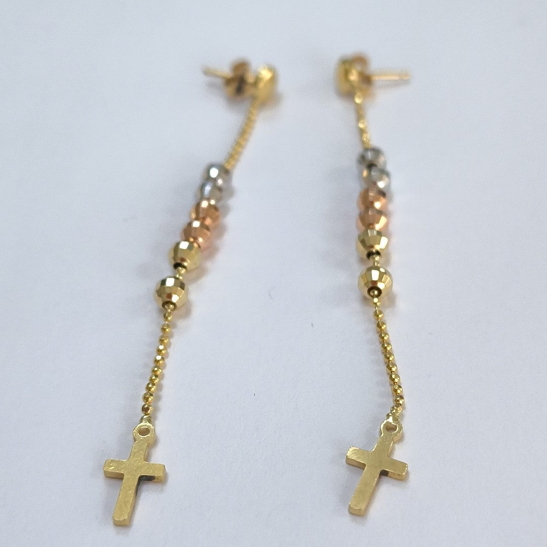 ARETES PAR ORO COMBINADO 14 K 3,60 GRMS (SEMINUEVO)