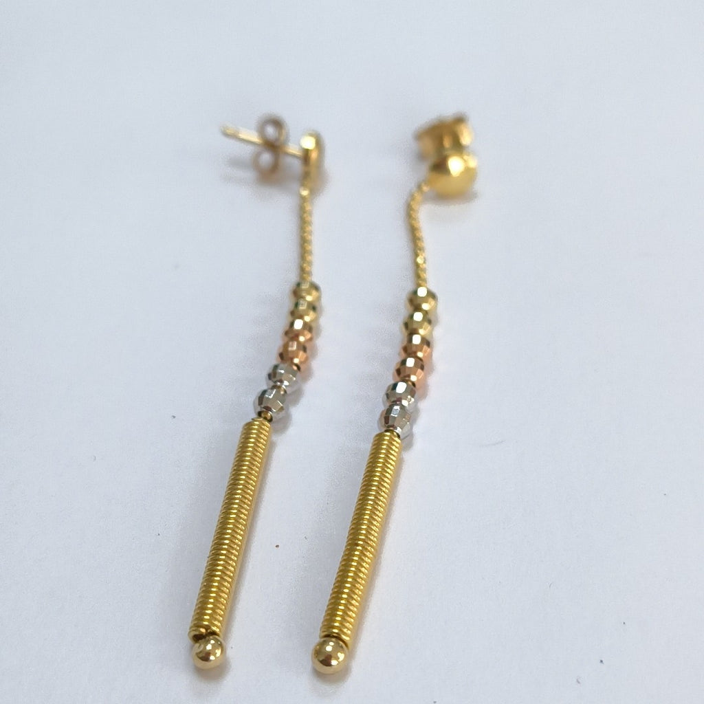 ARETES PAR ORO COMBINADO 14 K 3,80 GRMS (SEMINUEVO)