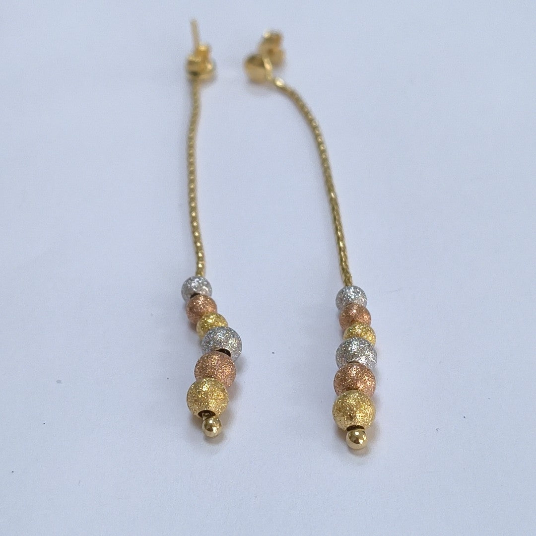 ARETES PAR ORO COMBINADO 14 K 4,30 GRMS (SEMINUEVO)