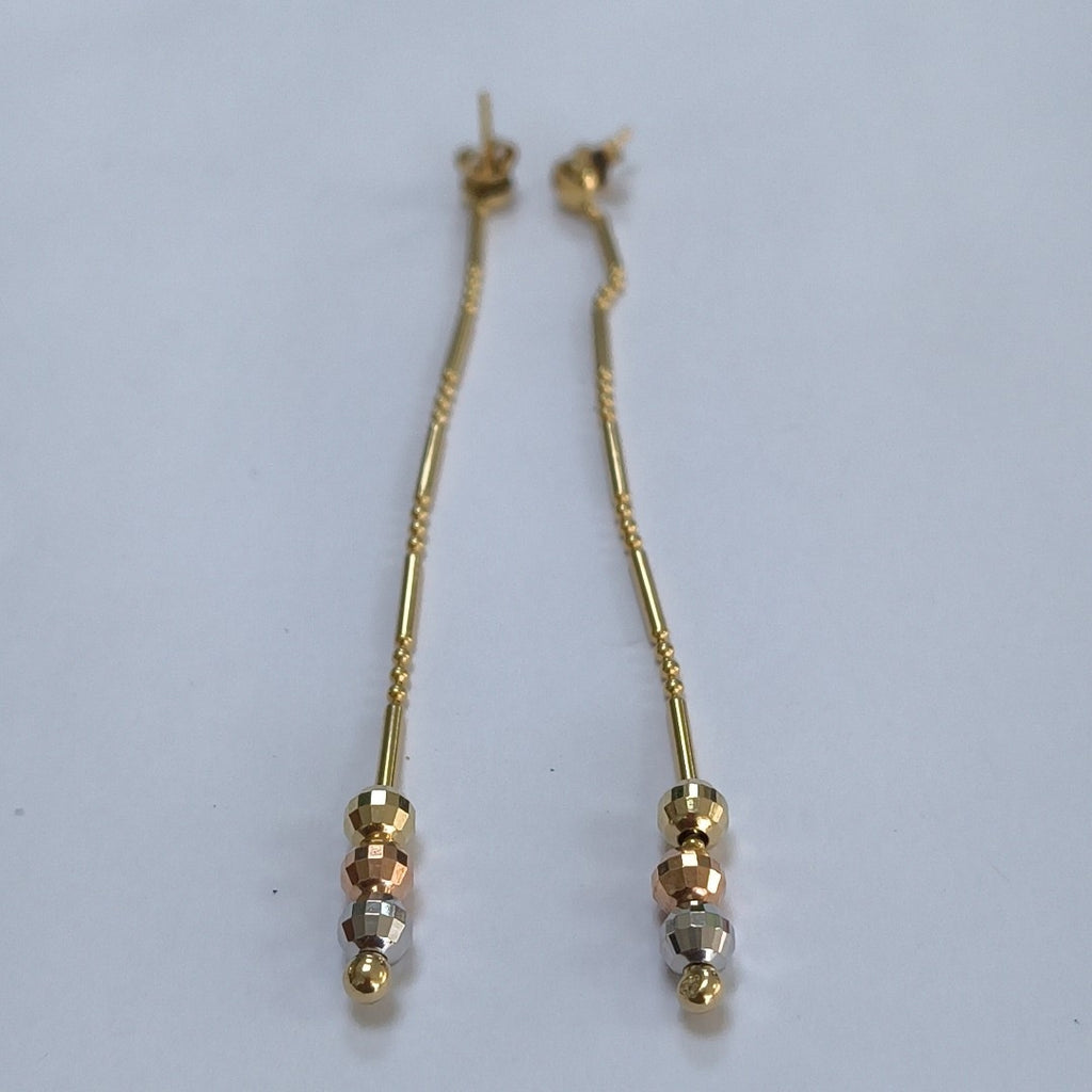 ARETES PAR ORO COMBINADO 14 K 4,10 GRMS (SEMINUEVO)