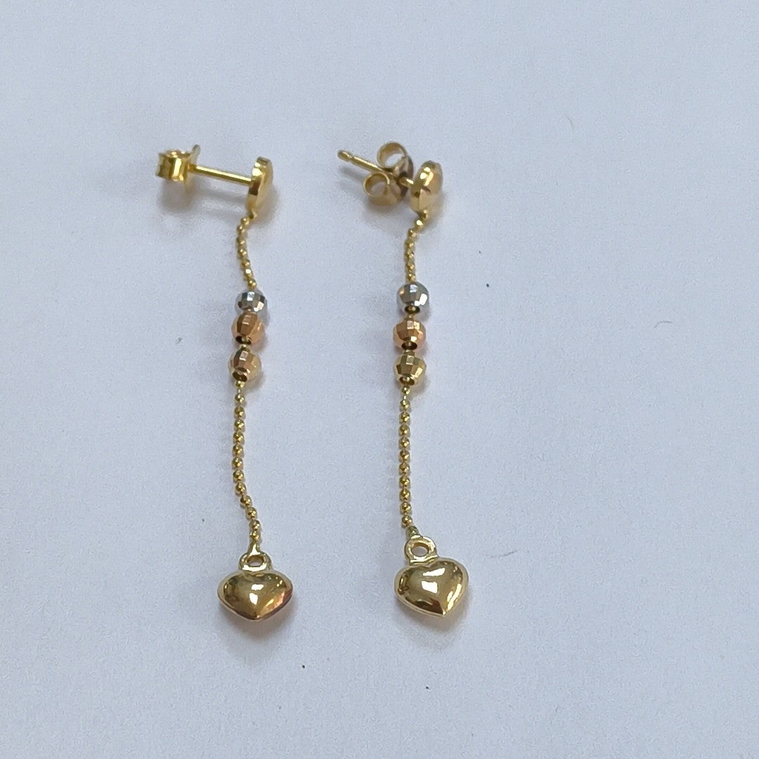 ARETES PAR ORO COMBINADO 14 K 2,20 GRMS (SEMINUEVO)