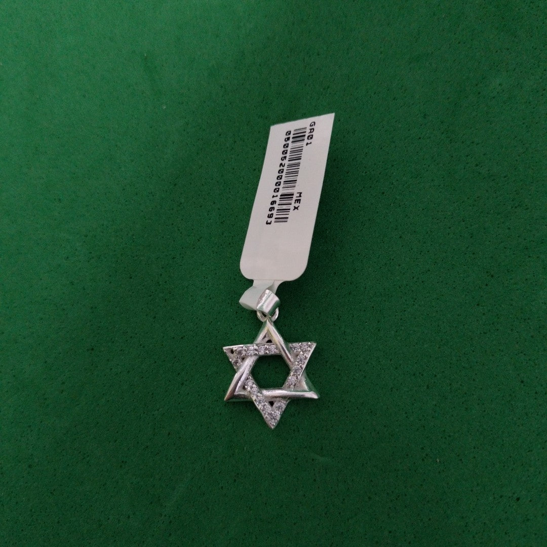 DIJE ESTRELLA DE DAVID C/CIRCONIAS PLATA .925 2.6 GR (NUEVO)