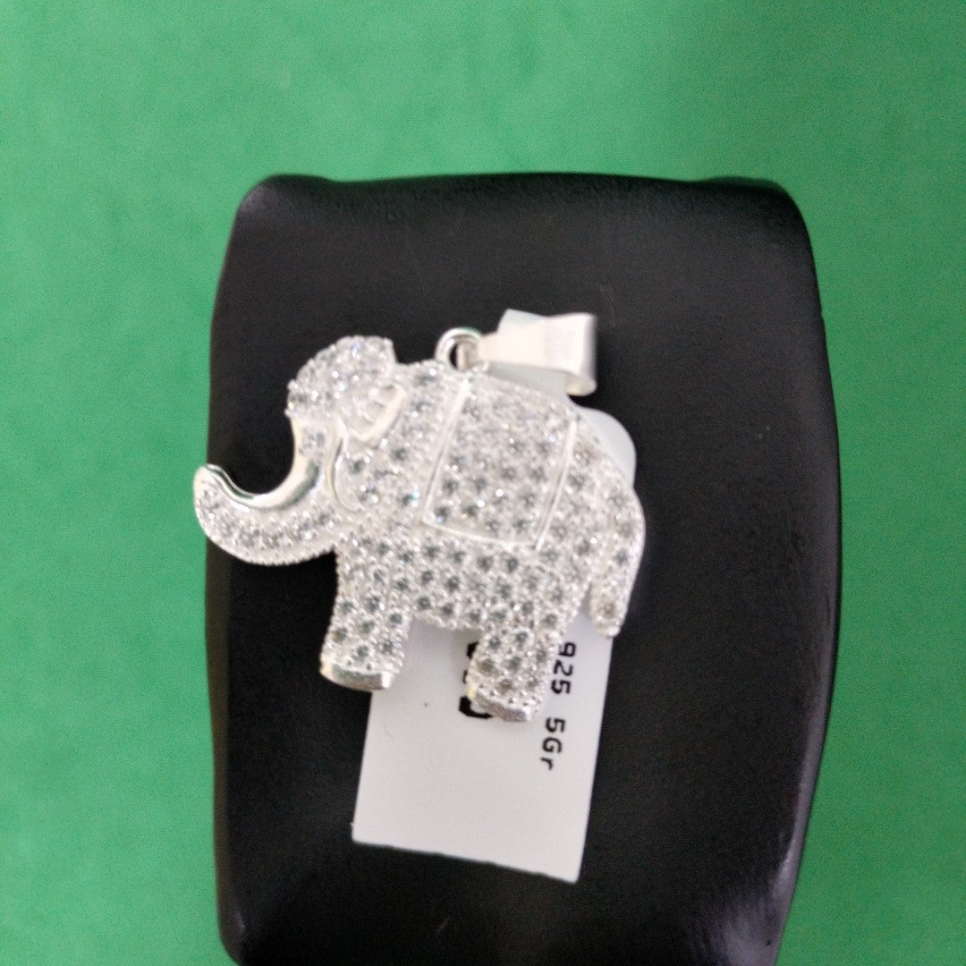 DIJE ELEFANTE C/CIRCONIAS PLATA .925 5 GR (NUEVO)