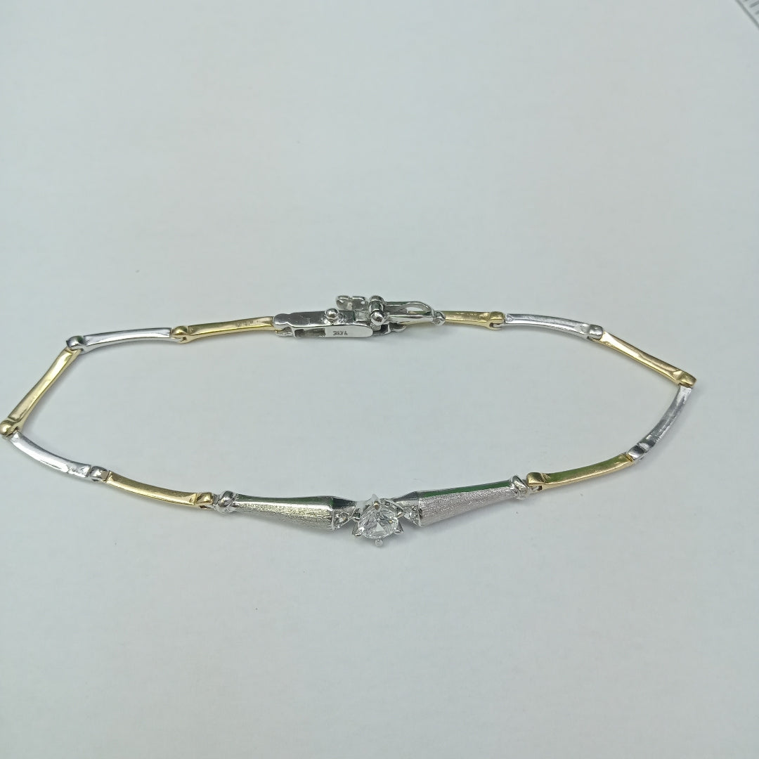 PULSERA ORO COMBINADO 14 K 5.3 GRMS (SEMINUEVO)