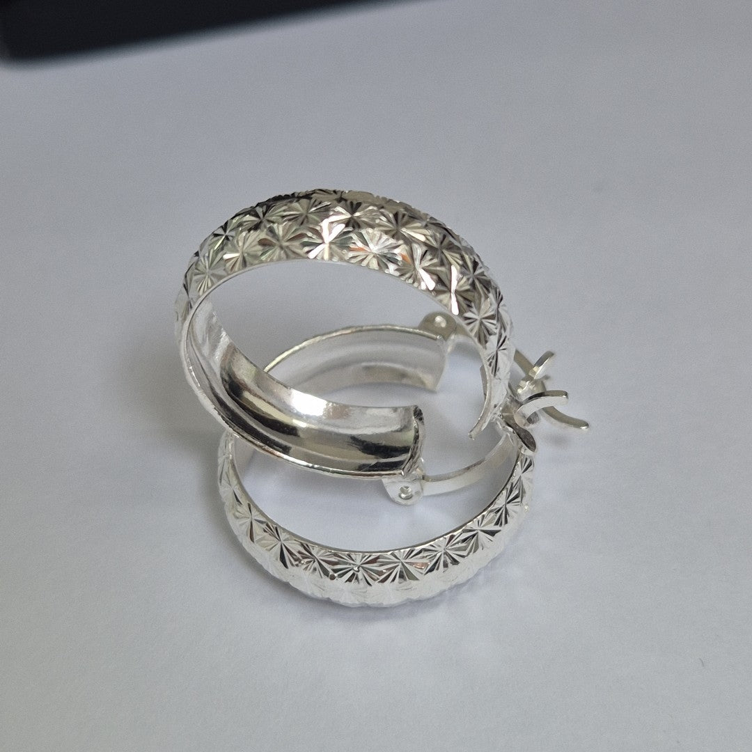 PAR ARRACADAS FACETADAS PLATA .925 3.4 GR (NUEVO)