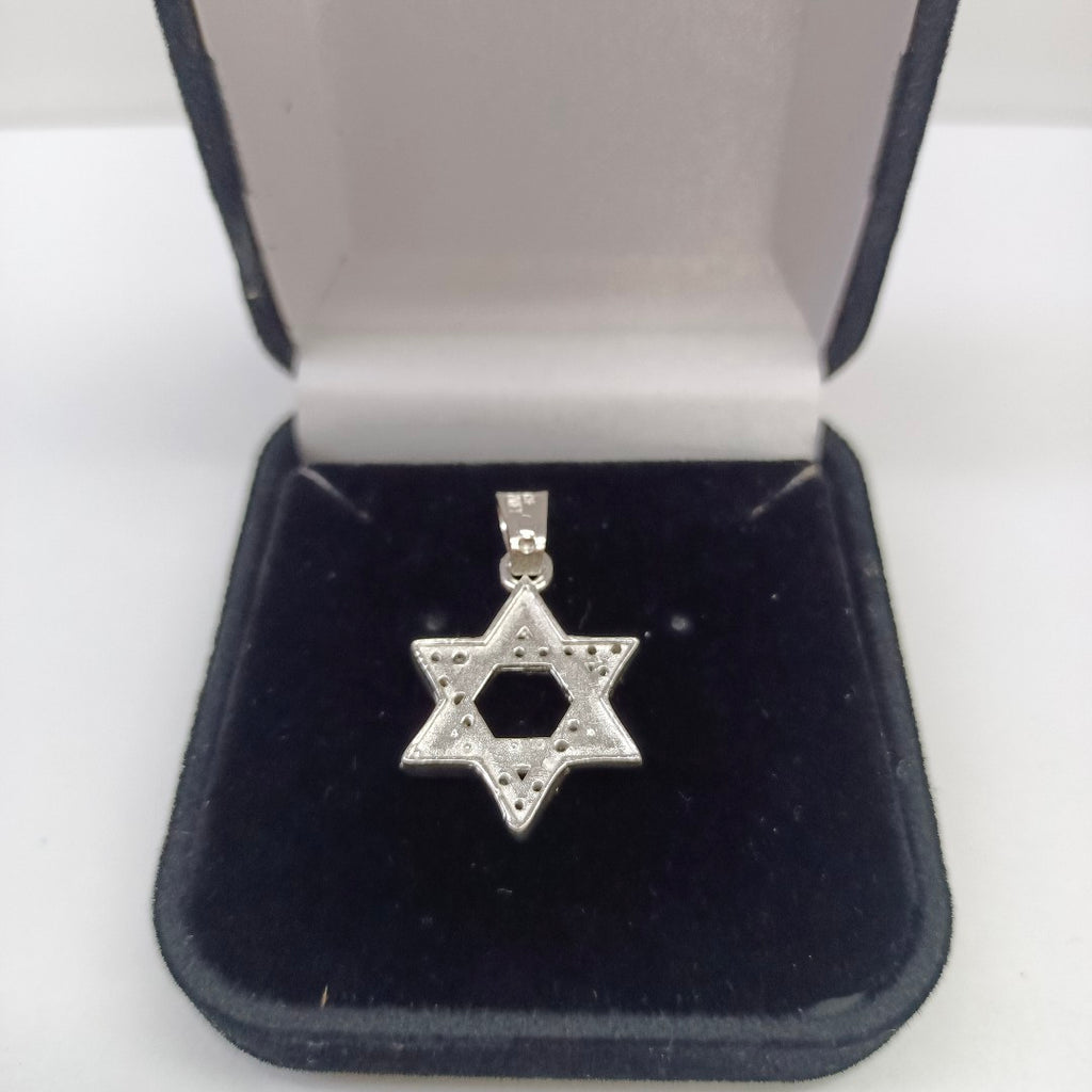 DIJE ESTRELLA DE DAVID C/CIRCONIAS PLATA .925 2.6 GR (NUEVO)