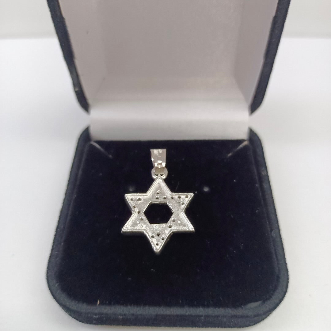 DIJE ESTRELLA DE DAVID C/CIRCONIAS PLATA .925 2.6 GR (NUEVO)